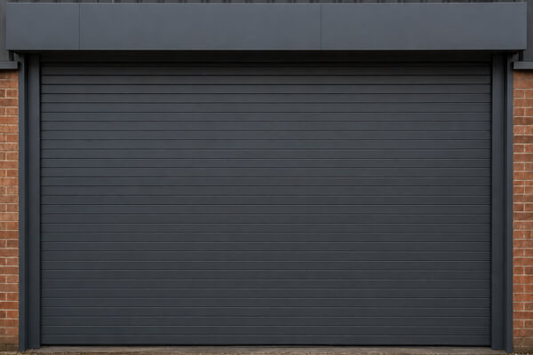 Commercial roller shutter door after painting in Daventry