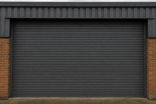 Commercial roller shutter door after repainting in Daventry