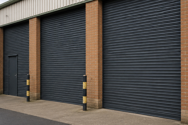 Prepared and repainted roller shutter door in Daventry