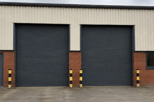 Steel roller shutter door after repainting in Daventry