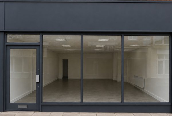 Aluminium shop front after painting in Daventry