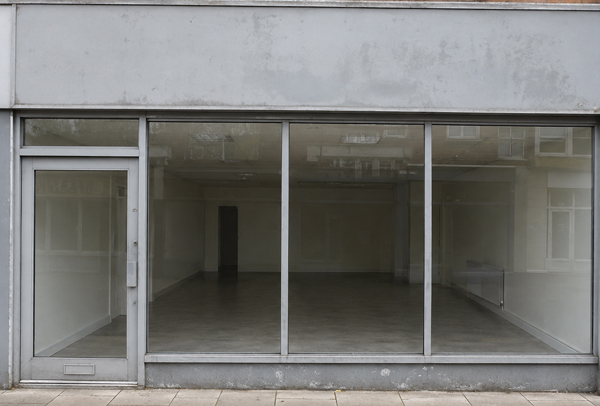 Aluminium shop front before painting in Daventry