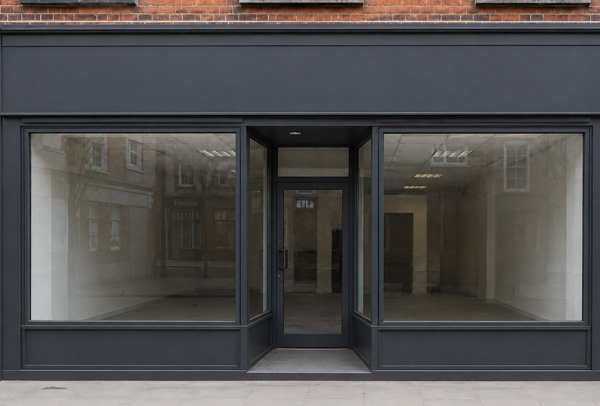 Metal retail facade after professional repainting in Sandy
