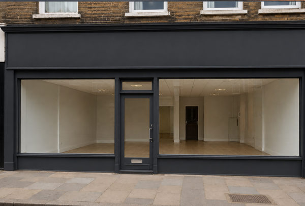 Metal shop front after painting in Daventry