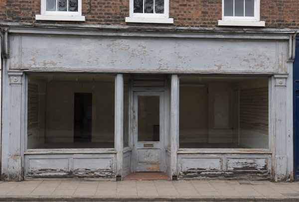 Timber shop front before painting in Daventry