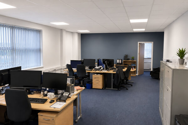 Brighter office interior after professional painting in Letchworth Garden City