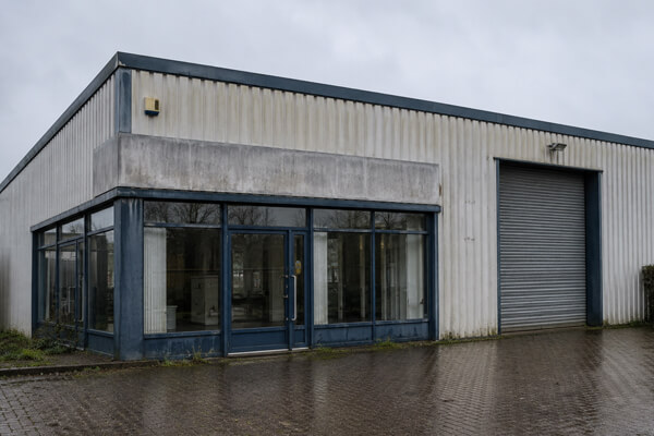 Commercial premises before a spray painting transformation in Letchworth Garden City