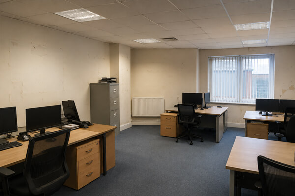 Office before a professional workplace refresh in Hitchin