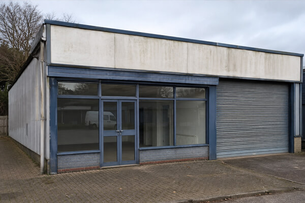 Business premises before an exterior image update in Hitchin