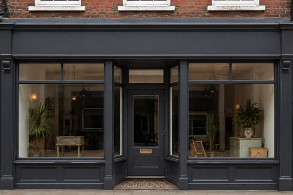 Shop front after a coordinated sprayed finish in Hitchin