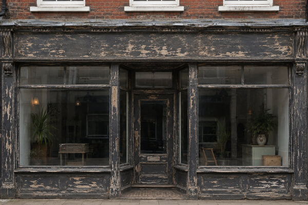 Shop front before a business image refresh in Hitchin