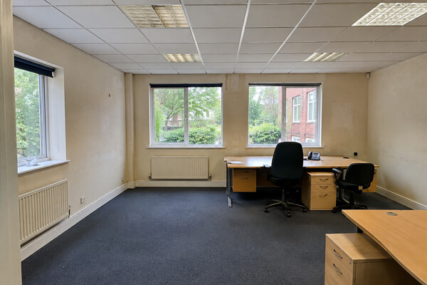 Commercial office before repainting in Daventry