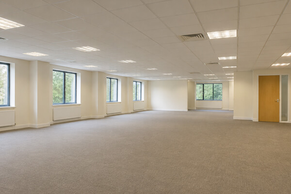 Dated office interior before painting in Daventry