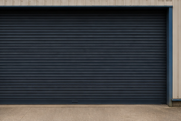 Workshop roller shutter door after painting in Flitwick